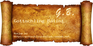 Gottschling Bálint névjegykártya